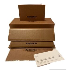 Burberry Eyeglass Case with Box Polishing Cloth and Authenticity Booklet